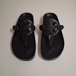 Tory Burch New Miller Cloud Calf Sandals Leather Black size 4